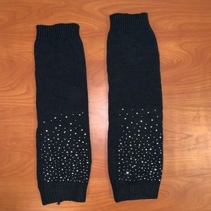 Black Bedazzled Leg Warmers